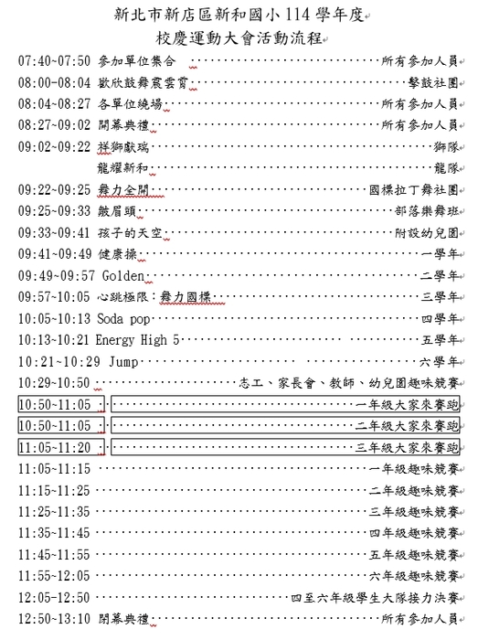 114年校運會流程圖圖片